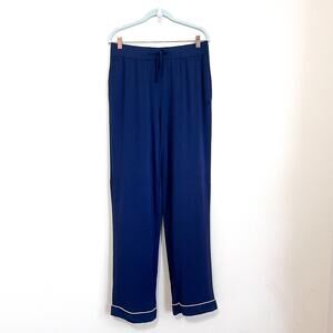 Cozy Earth Womens Bamboo‎ Stretch Knit Pajama Pants Size XL Tall Blue Lounge PJs